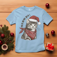Cowboy Cat Christmas T Shirt Meowdy Western Rodeo - Wonder Print Shop
