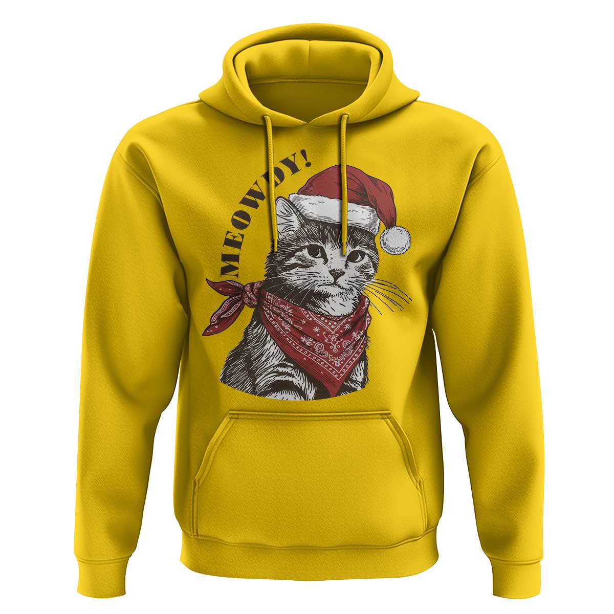 Cowboy Cat Christmas Hoodie Meowdy Western Rodeo - Wonder Print Shop