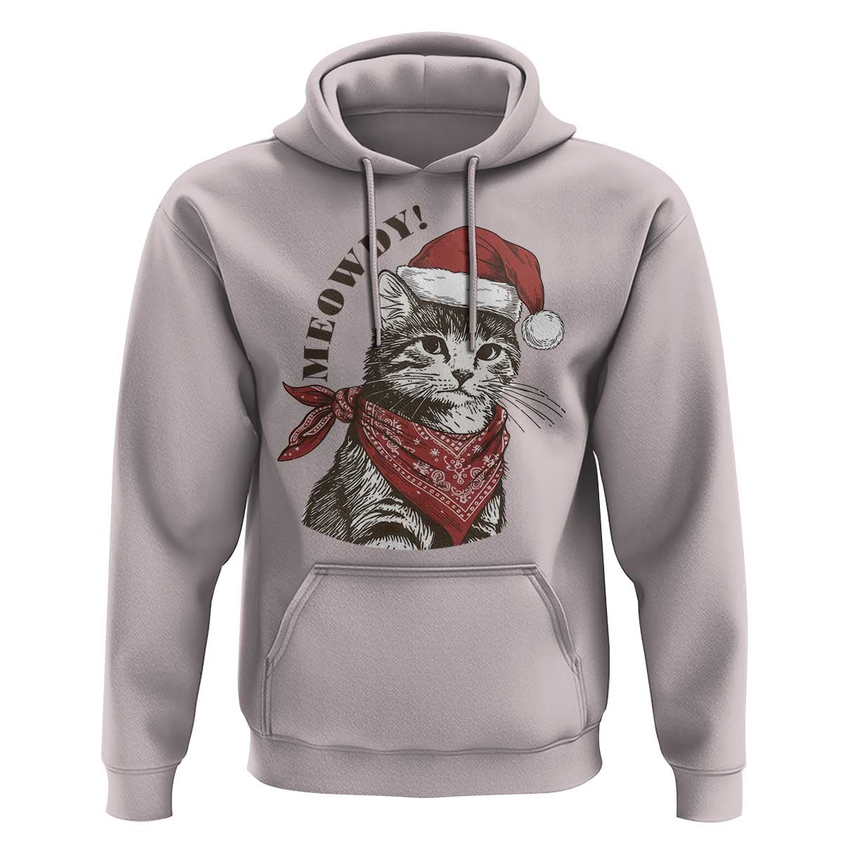 Cowboy Cat Christmas Hoodie Meowdy Western Rodeo - Wonder Print Shop