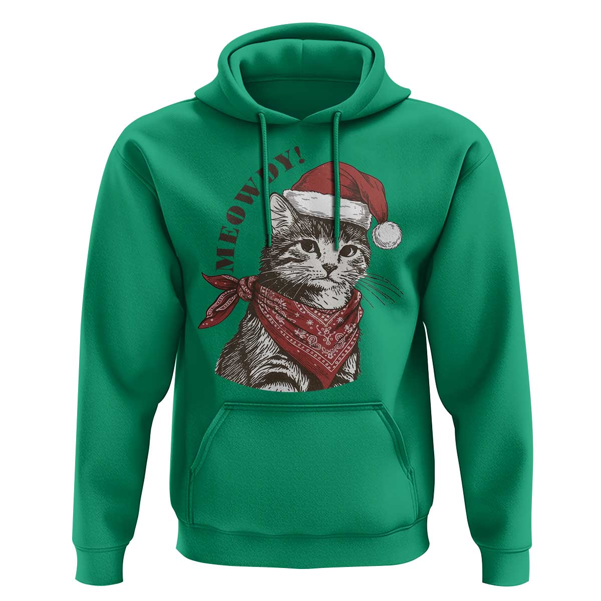 Cowboy Cat Christmas Hoodie Meowdy Western Rodeo - Wonder Print Shop