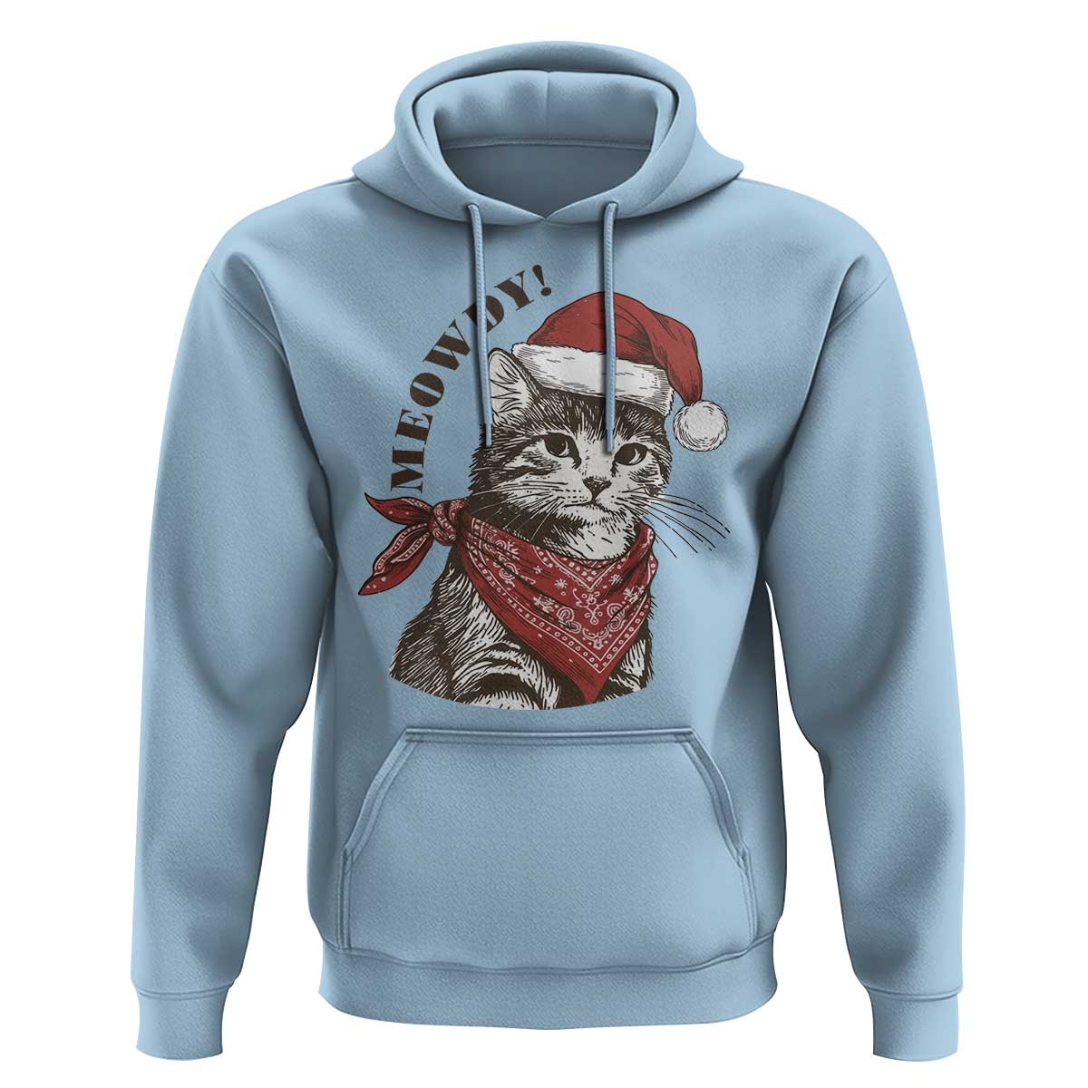 Cowboy Cat Christmas Hoodie Meowdy Western Rodeo - Wonder Print Shop