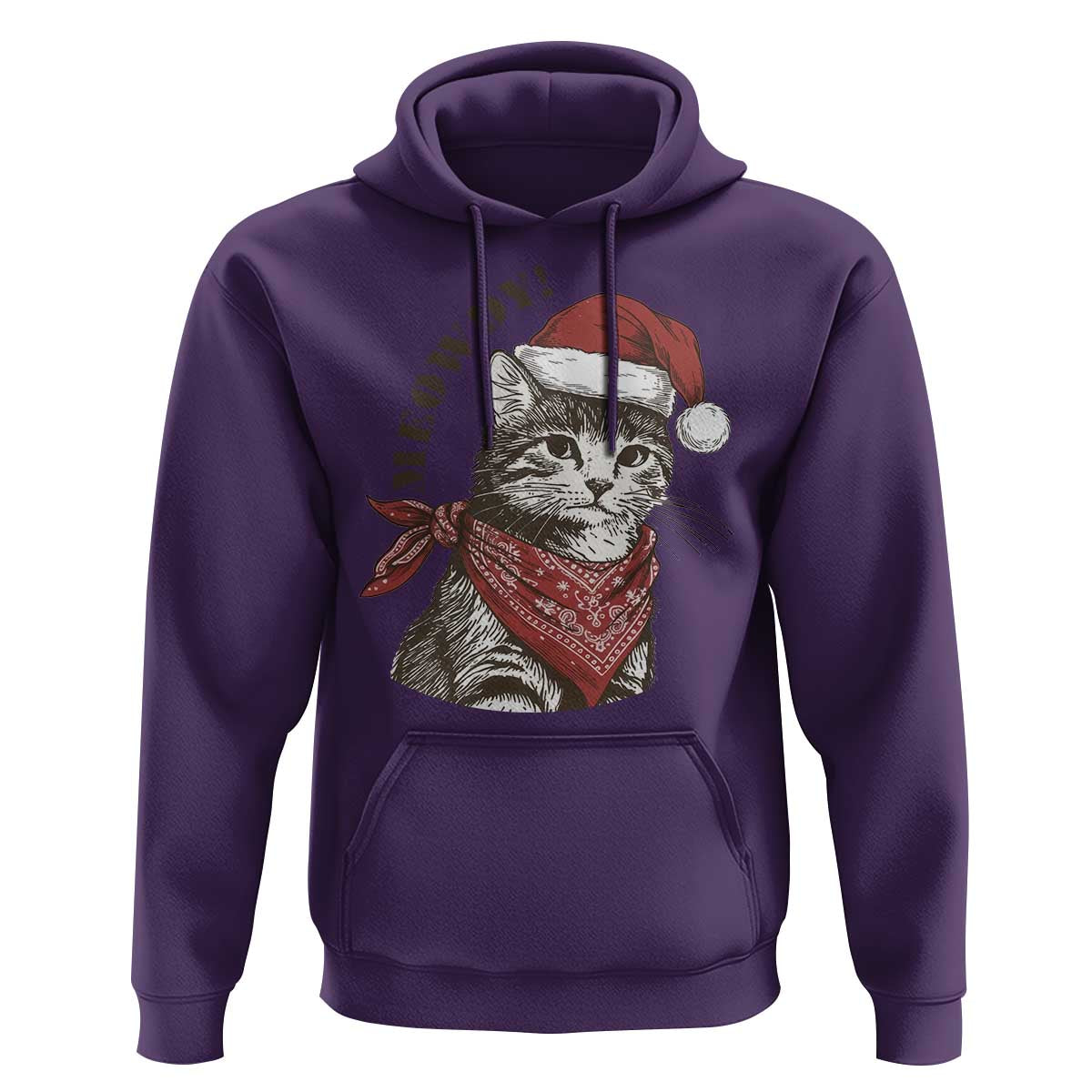 Cowboy Cat Christmas Hoodie Meowdy Western Rodeo - Wonder Print Shop