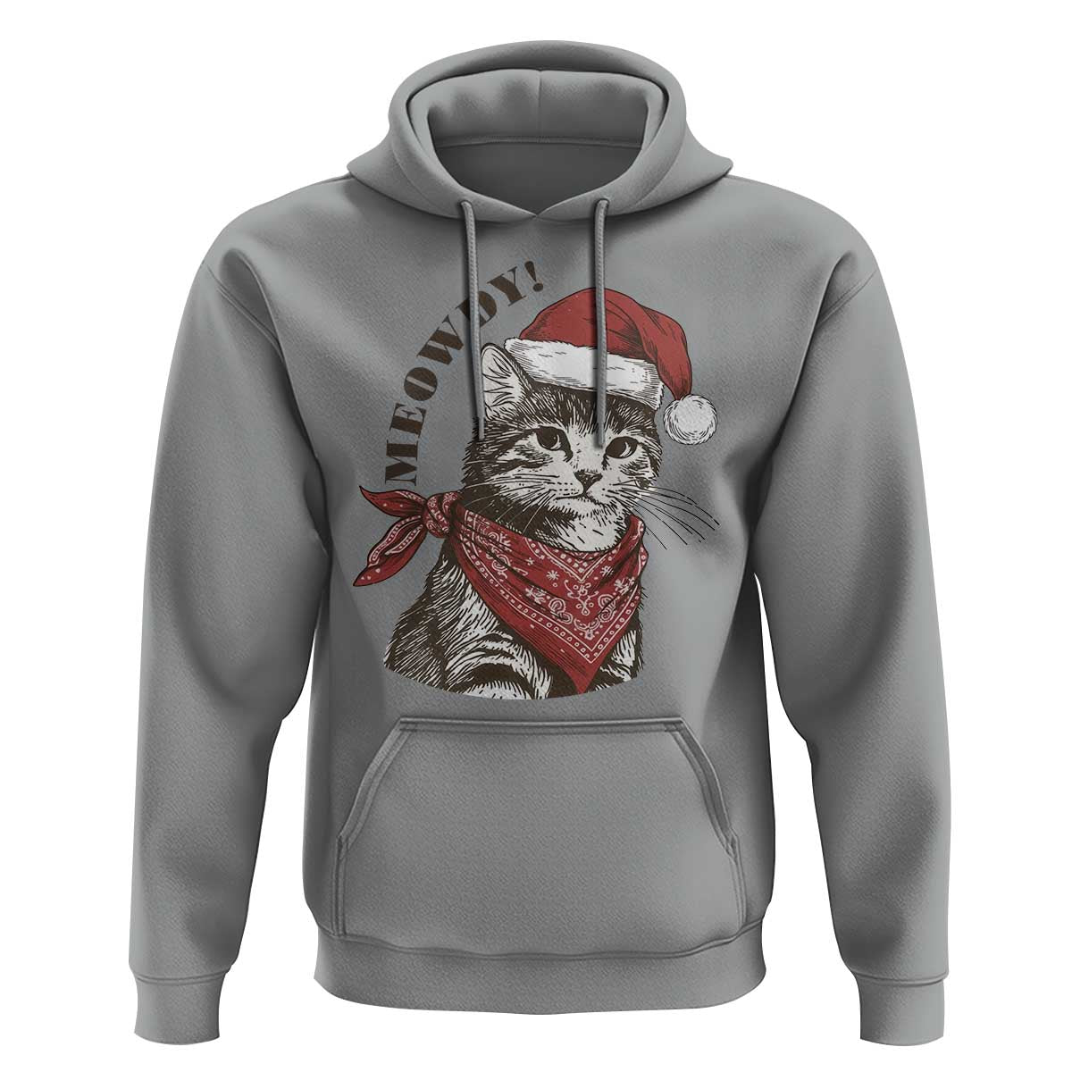 Cowboy Cat Christmas Hoodie Meowdy Western Rodeo - Wonder Print Shop
