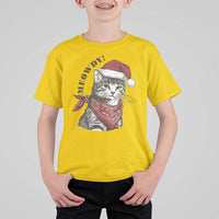 Cowboy Cat Christmas T Shirt For Kid Meowdy Western Rodeo - Wonder Print Shop