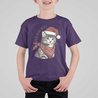 Cowboy Cat Christmas T Shirt For Kid Meowdy Western Rodeo - Wonder Print Shop