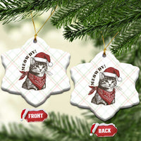 Cowboy Cat Christmas Ceramic Ornament Meowdy Western Rodeo - Wonder Print Shop