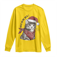 Cowboy Cat Christmas Long Sleeve Shirt Meowdy Western Rodeo - Wonder Print Shop