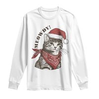 Cowboy Cat Christmas Long Sleeve Shirt Meowdy Western Rodeo - Wonder Print Shop