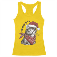 Cowboy Cat Christmas Racerback Tank Top Meowdy Western Rodeo - Wonder Print Shop