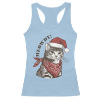 Cowboy Cat Christmas Racerback Tank Top Meowdy Western Rodeo - Wonder Print Shop