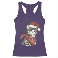 Cowboy Cat Christmas Racerback Tank Top Meowdy Western Rodeo - Wonder Print Shop