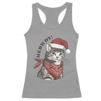 Cowboy Cat Christmas Racerback Tank Top Meowdy Western Rodeo - Wonder Print Shop