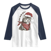 Cowboy Cat Christmas Raglan Shirt Meowdy Western Rodeo - Wonder Print Shop