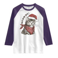 Cowboy Cat Christmas Raglan Shirt Meowdy Western Rodeo - Wonder Print Shop