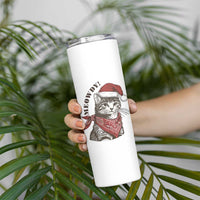 Cowboy Cat Christmas Skinny Tumbler Meowdy Western Rodeo - Wonder Print Shop