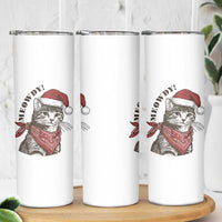 Cowboy Cat Christmas Skinny Tumbler Meowdy Western Rodeo - Wonder Print Shop