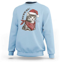 Cowboy Cat Christmas Sweatshirt Meowdy Western Rodeo - Wonder Print Shop