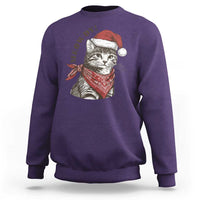 Cowboy Cat Christmas Sweatshirt Meowdy Western Rodeo - Wonder Print Shop