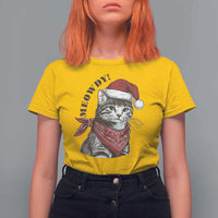 Cowboy Cat Christmas T Shirt For Women Meowdy Western Rodeo - Wonder Print Shop
