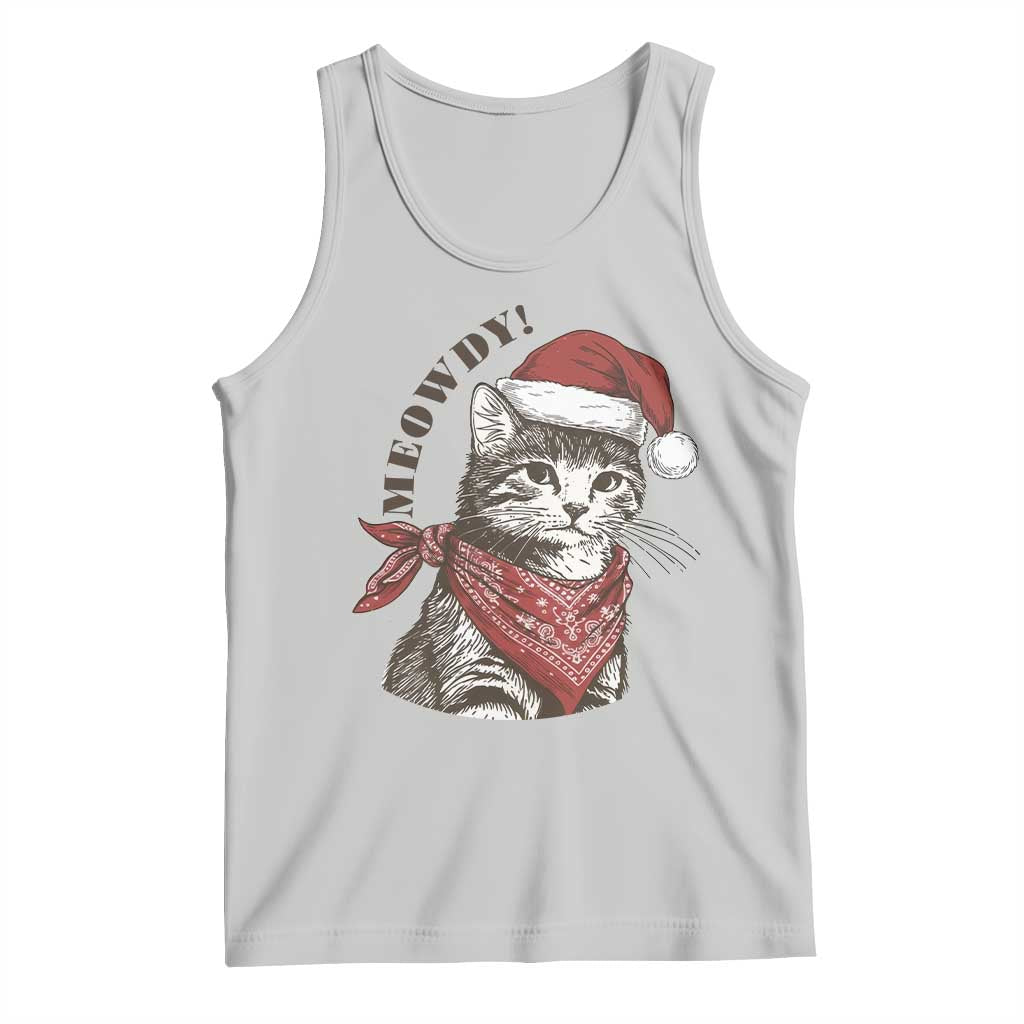 Cowboy Cat Christmas Tank Top Meowdy Western Rodeo - Wonder Print Shop