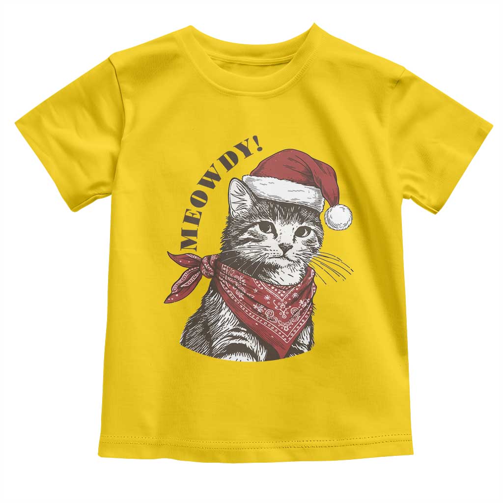 Cowboy Cat Christmas Toddler T Shirt Meowdy Western Rodeo - Wonder Print Shop