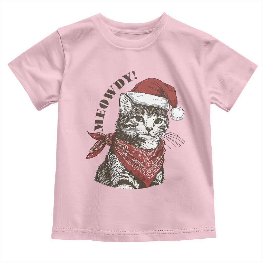 Cowboy Cat Christmas Toddler T Shirt Meowdy Western Rodeo - Wonder Print Shop