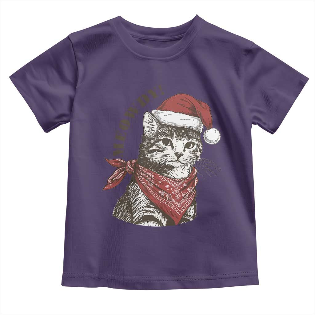 Cowboy Cat Christmas Toddler T Shirt Meowdy Western Rodeo - Wonder Print Shop