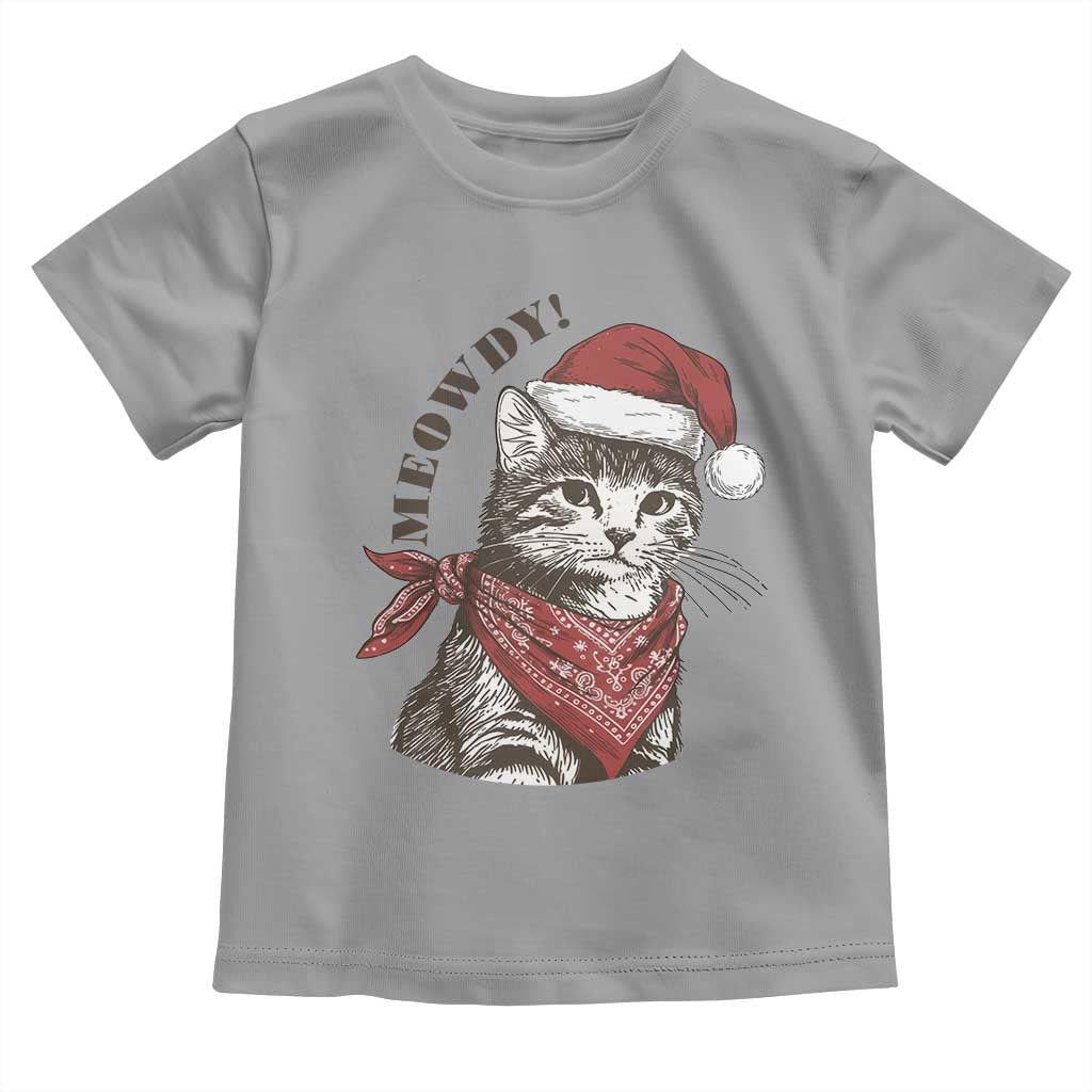Cowboy Cat Christmas Toddler T Shirt Meowdy Western Rodeo - Wonder Print Shop