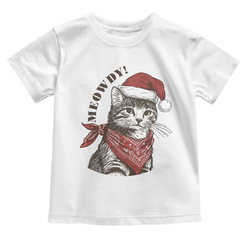 Cowboy Cat Christmas Toddler T Shirt Meowdy Western Rodeo - Wonder Print Shop