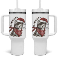 Cowboy Cat Christmas Tumbler With Handle Meowdy Western Rodeo - Wonder Print Shop