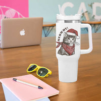 Cowboy Cat Christmas Tumbler With Handle Meowdy Western Rodeo - Wonder Print Shop