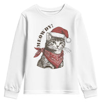 Cowboy Cat Christmas Youth Sweatshirt Meowdy Western Rodeo - Wonder Print Shop