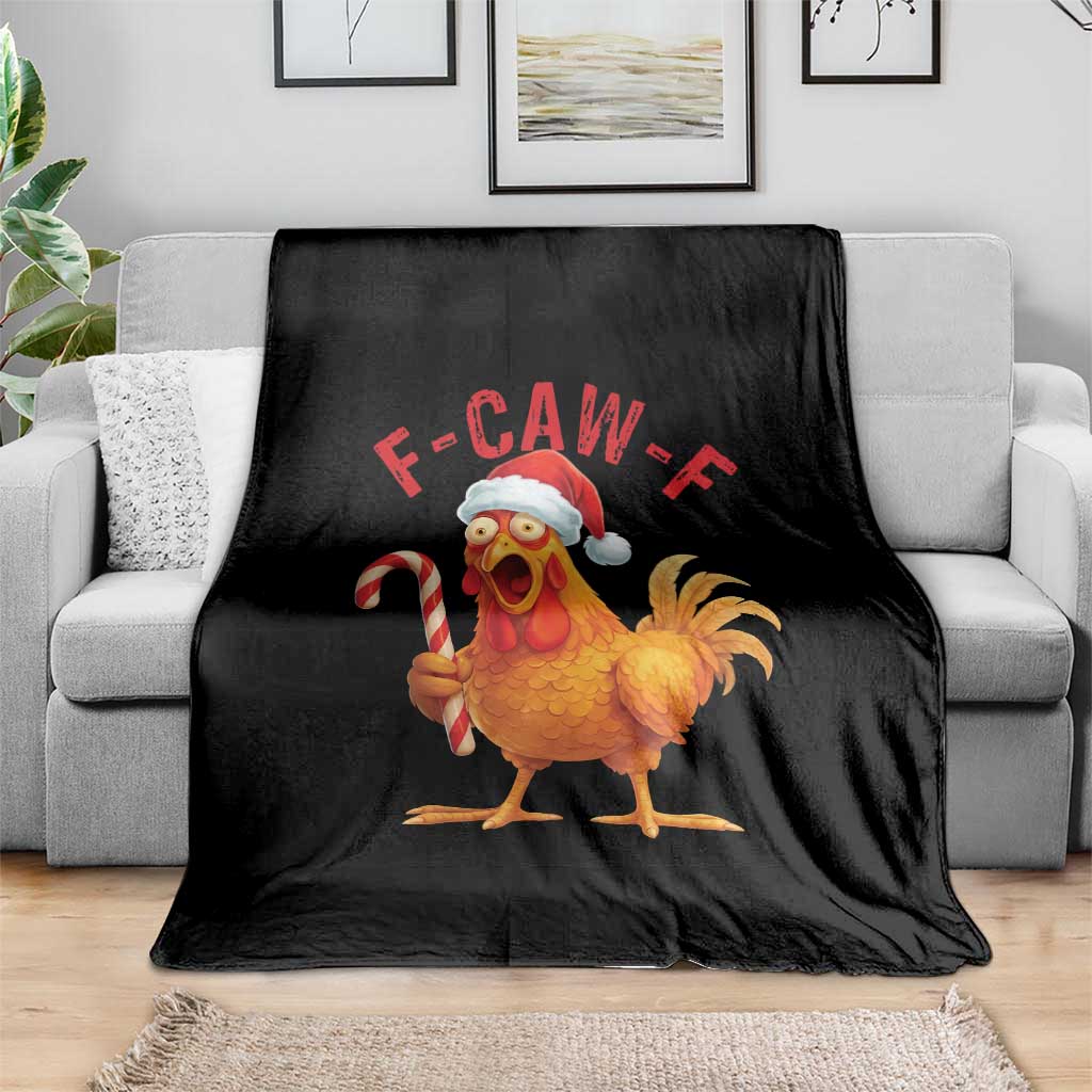 Christmas F Caw F Throw Blanket Funny Chicken Meme - Wonder Print Shop