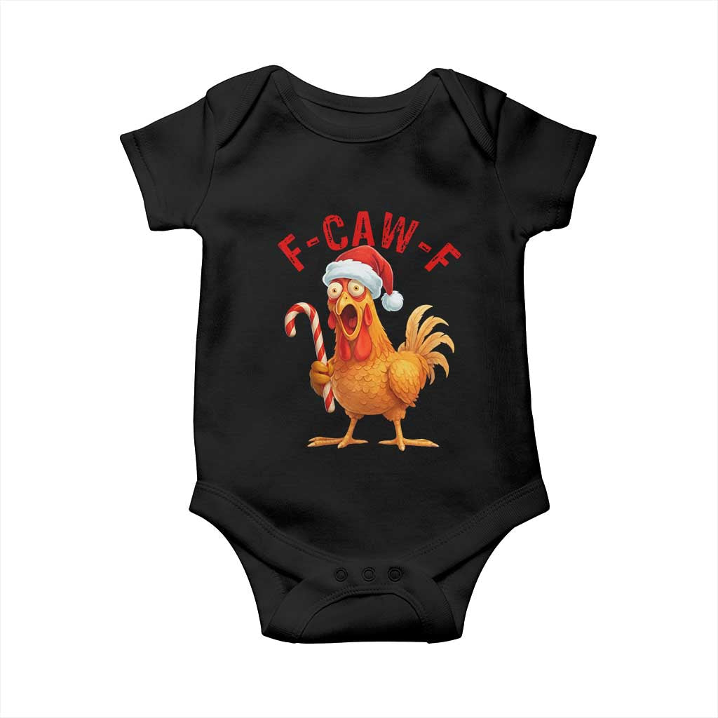Christmas F Caw F Baby Onesie Funny Chicken Meme - Wonder Print Shop