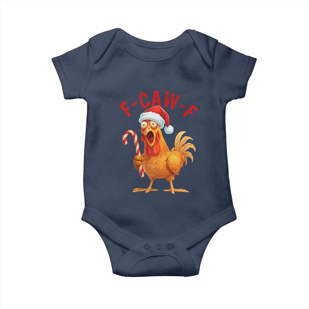 Christmas F Caw F Baby Onesie Funny Chicken Meme - Wonder Print Shop
