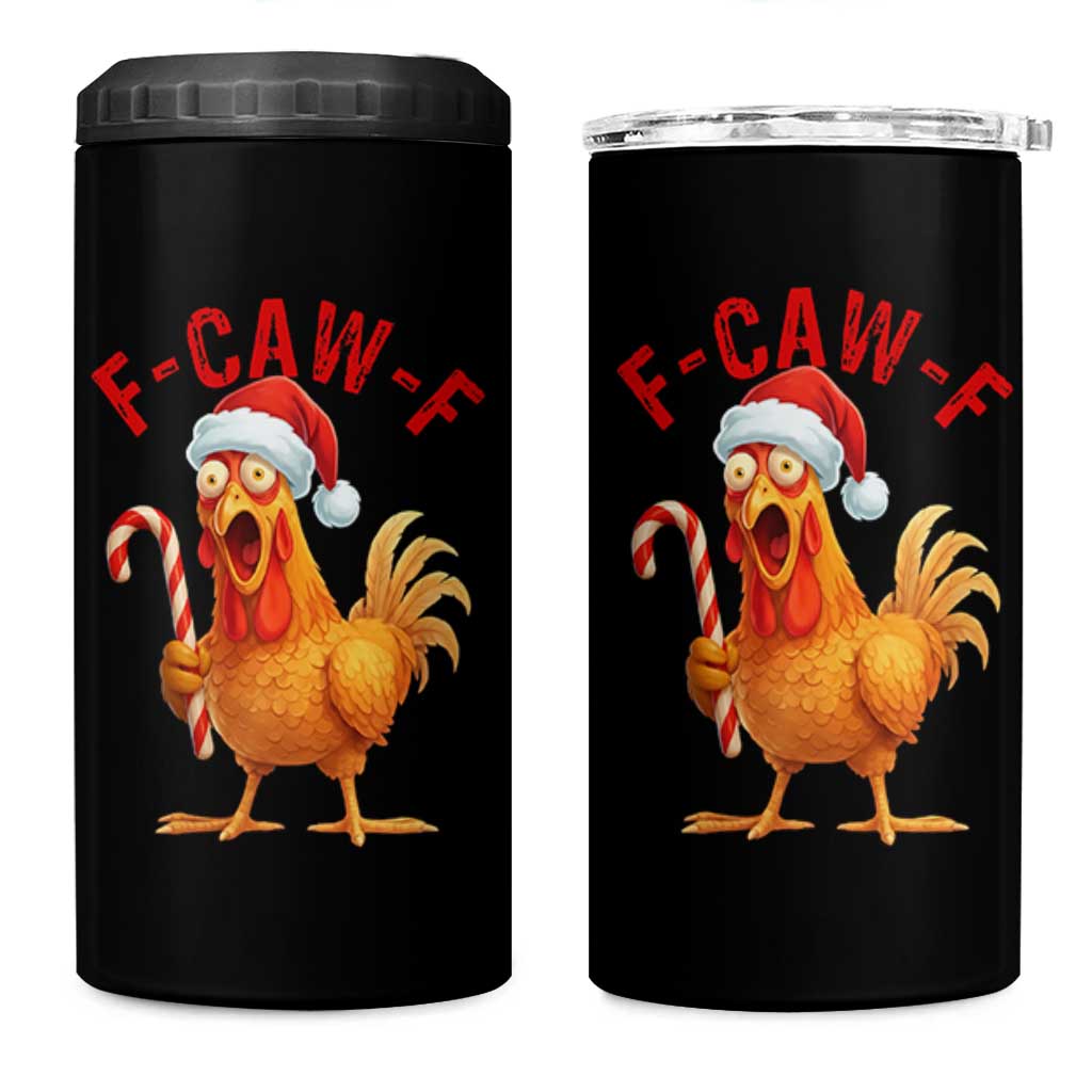 Christmas F Caw F 4 in 1 Can Cooler Tumbler Funny Chicken Meme - Wonder Print Shop