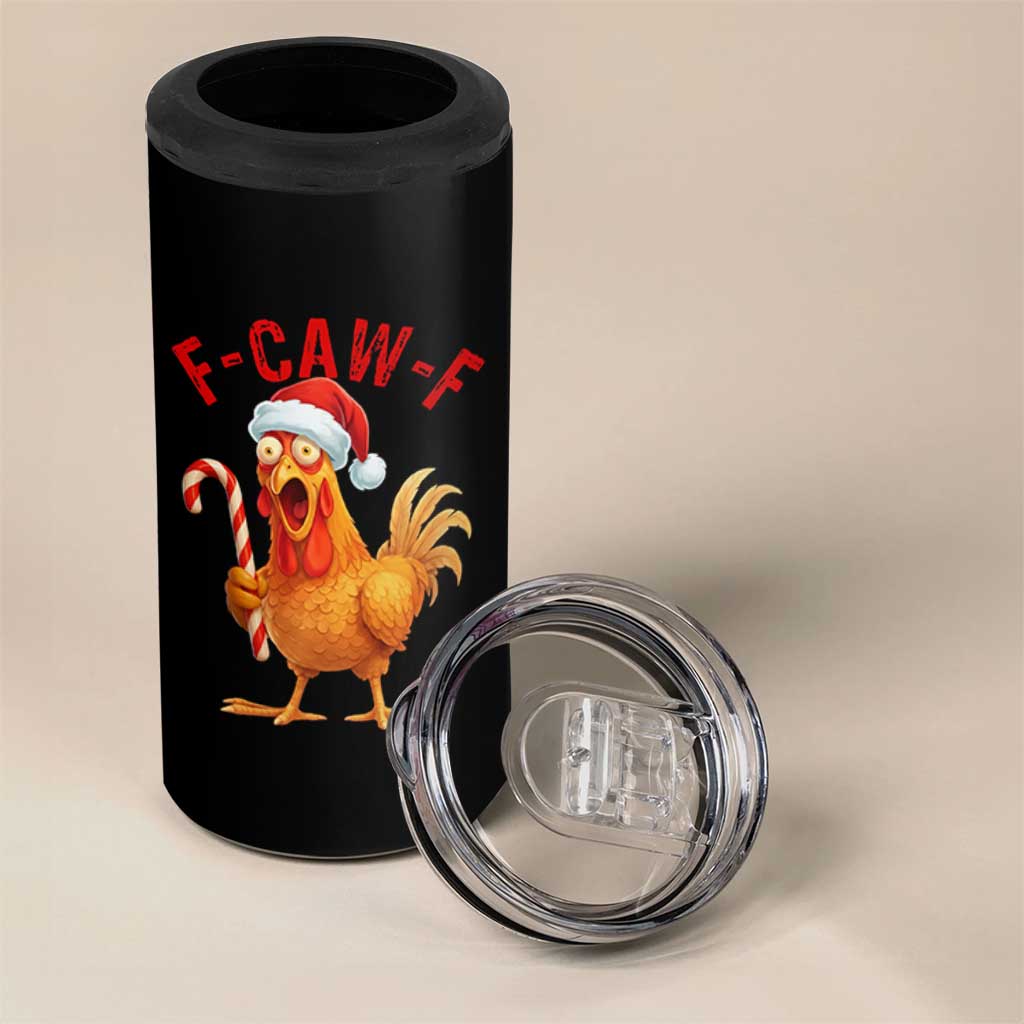 Christmas F Caw F 4 in 1 Can Cooler Tumbler Funny Chicken Meme - Wonder Print Shop
