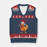 Xmas F Caw F V-Neck Knit Sweater Vest Funny Chicken Meme - Wonder Print Shop