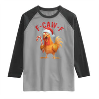 Christmas F Caw F Raglan Shirt Funny Chicken Meme - Wonder Print Shop
