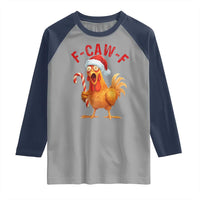 Christmas F Caw F Raglan Shirt Funny Chicken Meme - Wonder Print Shop