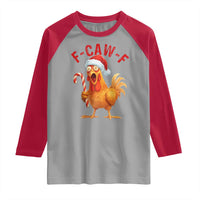 Christmas F Caw F Raglan Shirt Funny Chicken Meme - Wonder Print Shop