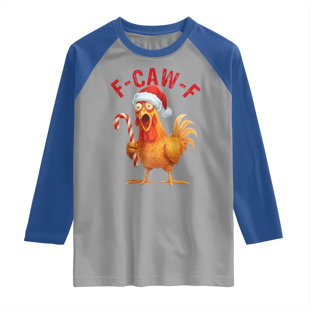 Christmas F Caw F Raglan Shirt Funny Chicken Meme - Wonder Print Shop