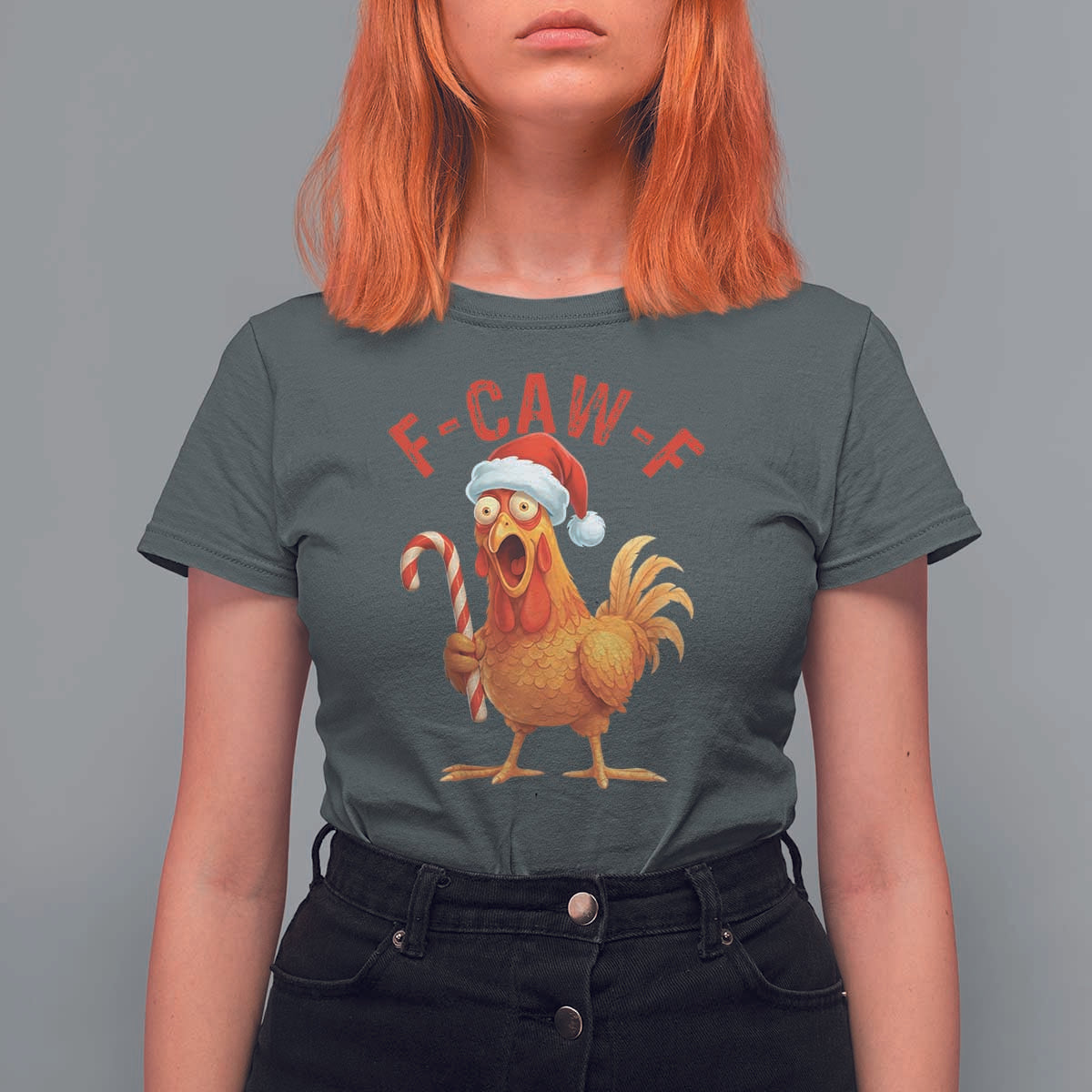 Christmas F Caw F T Shirt For Women Funny Chicken Meme - Wonder Print Shop