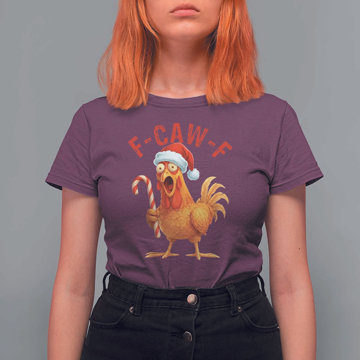 Christmas F Caw F T Shirt For Women Funny Chicken Meme - Wonder Print Shop
