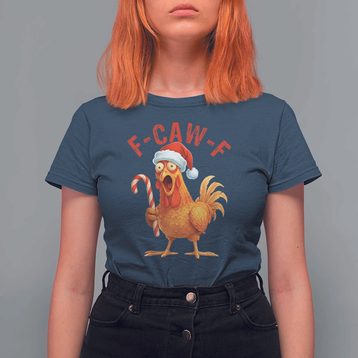 Christmas F Caw F T Shirt For Women Funny Chicken Meme - Wonder Print Shop