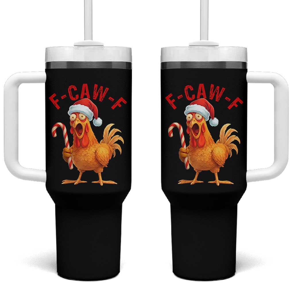 Christmas F Caw F Tumbler With Handle Funny Chicken Meme - Wonder Print Shop