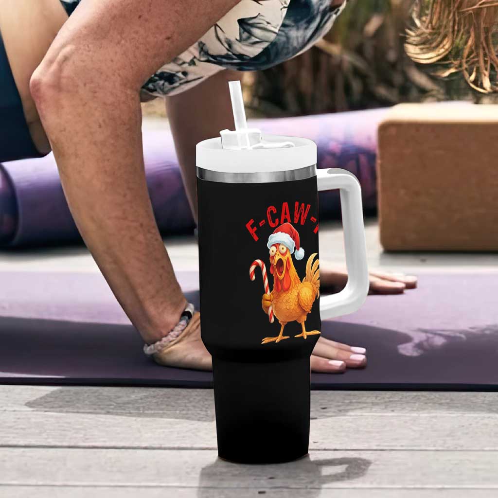 Christmas F Caw F Tumbler With Handle Funny Chicken Meme - Wonder Print Shop