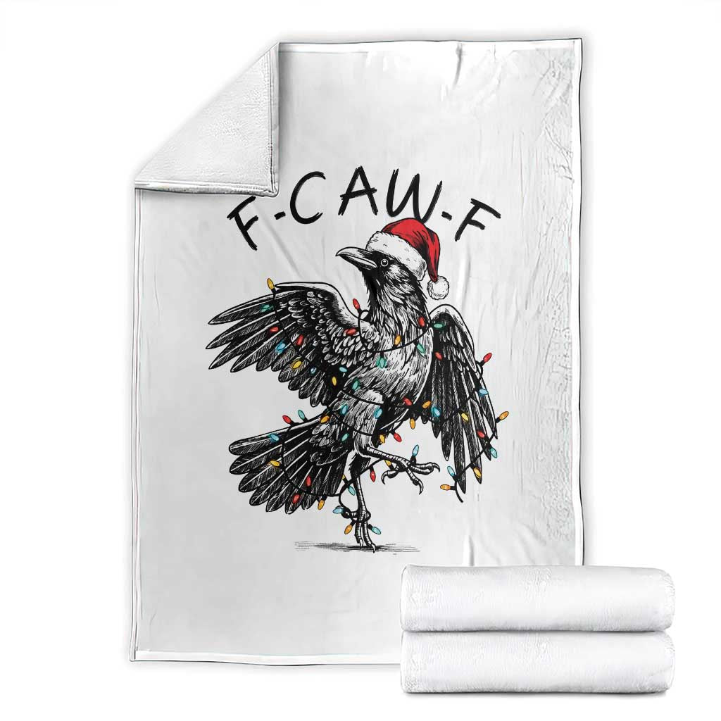 Christmas F Caw F Throw Blanket Funny Black Crow Meme - Wonder Print Shop