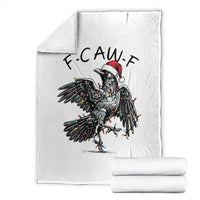 Christmas F Caw F Throw Blanket Funny Black Crow Meme - Wonder Print Shop