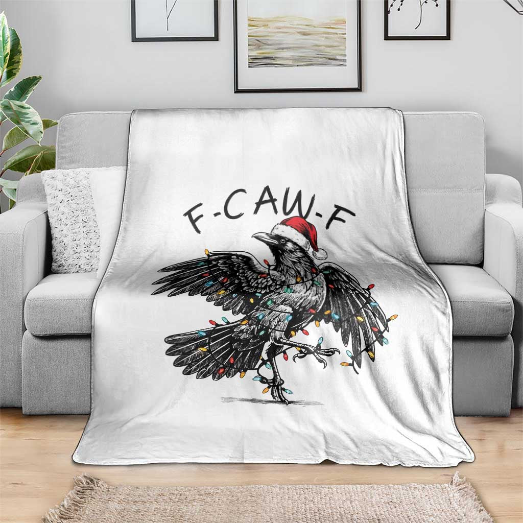 Christmas F Caw F Throw Blanket Funny Black Crow Meme - Wonder Print Shop